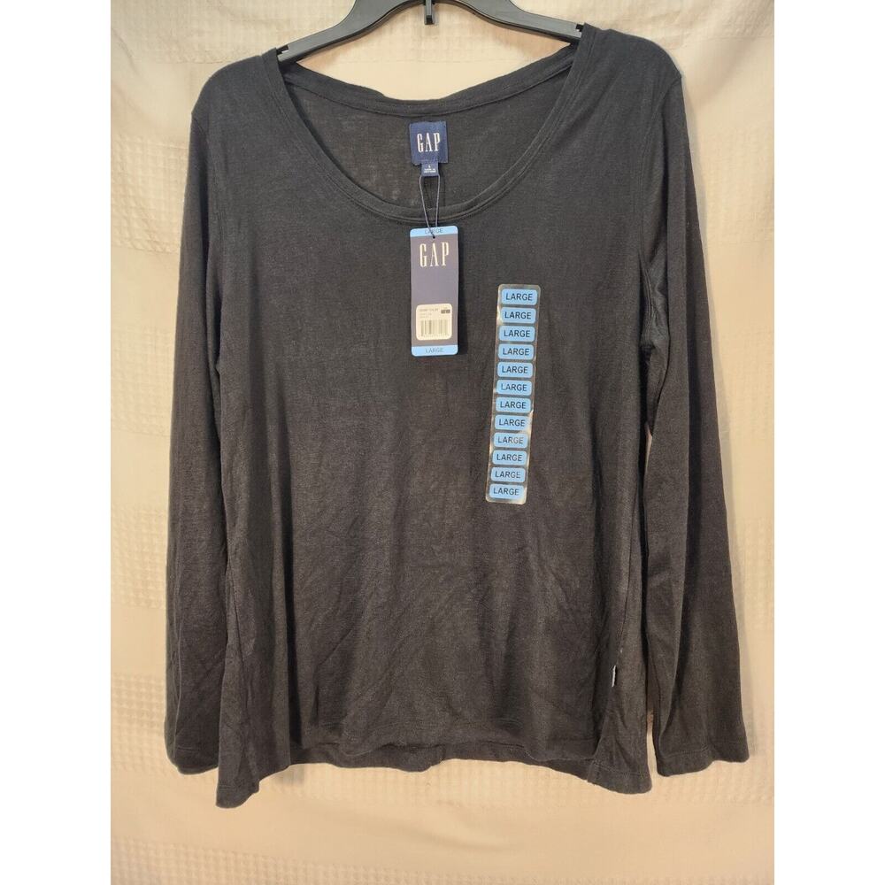 Gap Womens Shirt Long Sleeve Black Size XS Tshirt Crew Neck Casual 5055